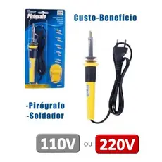 Pirografo Gravador E Soldador Grava Madeira Couro 5 Pc 127v 127V