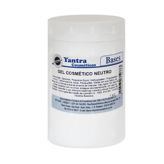Base Gel Cosmético Neutro Cabelo e Corpo Yantra 1kg