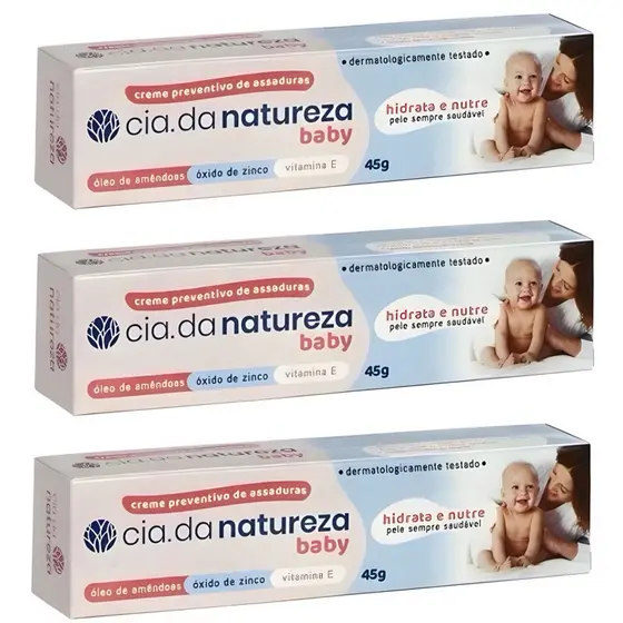 Kit com 3/6 Pomada Contra Assaduras Cia. da Natureza Baby 45g