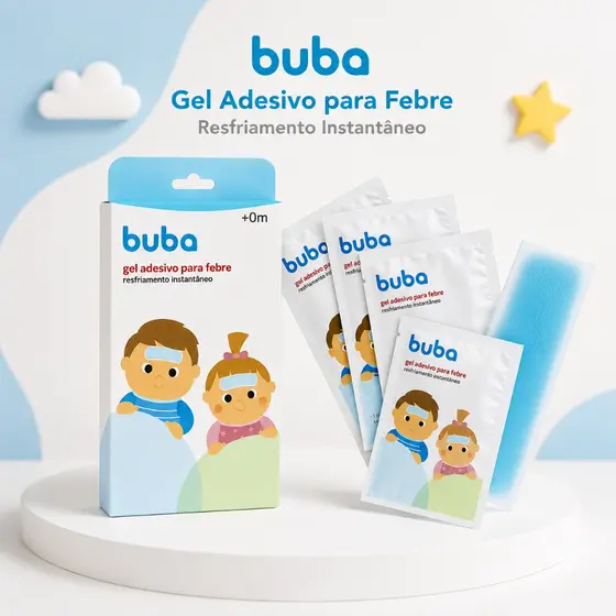 Kit 4 Compressa Em Gel Buba Para Aliviar Febre Compressa Refrescante - Buba
