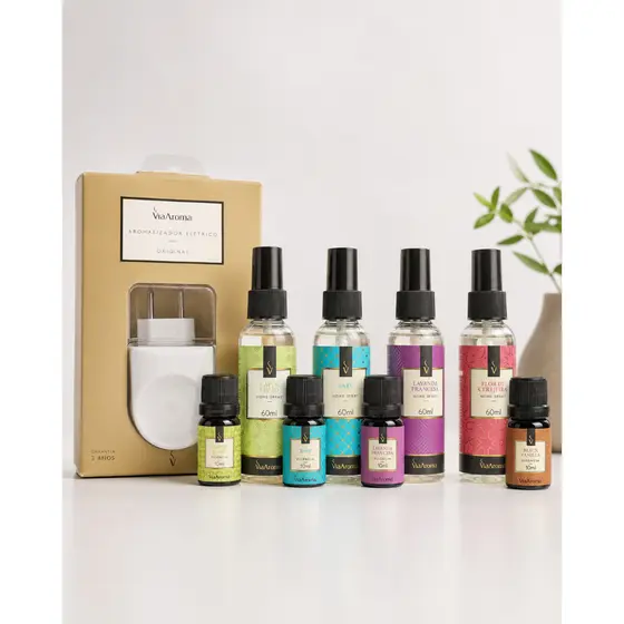 Aromatizador de Ambiente Elétrico Via Aroma Porcelana Bivolt Difusor de Essências Aromaterapia Casa Perfumada