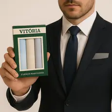Lenços Elegância Masculina – 3 / 6 ou 9 Lenços de Bolso Presidente Vitoria com Cores Sortidas Coloridas e Branca