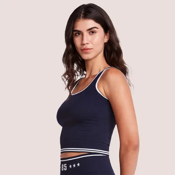 Top Fitness Feminino Sem Costura Modelagem Confortável Plié