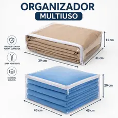Kit 6 Saco Organizador Cobertor Casaco Guarda Roupa Anti-Poeira Anti-Umidade Multiuso