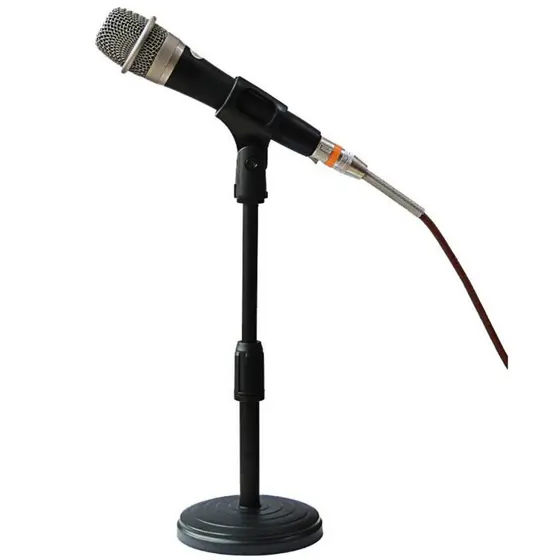 Suporte Pedestal de Mesa para Microfone Studio Rádio tripe Podcast portátil desmontável