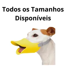 Focinheira Bico De Pato Em Silicone Amarelo tamanho P M G Maleavel para Cachorro Cão Cães