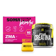 Kit Soma Pro Woman ZMA + Creatina 90g + Porta Cáps
