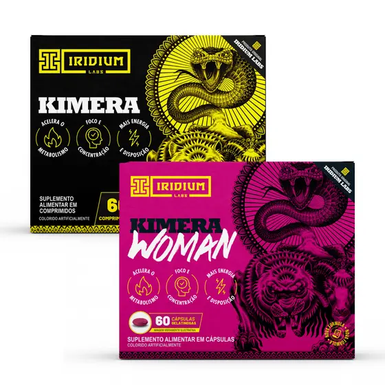 Kit Kimera Thermo 60 comps e Kimera Woman 60 comps - Termogênico Iridium Labs