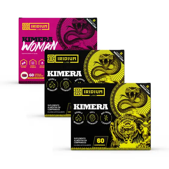 Kit Termogênico 2x Kimera Thermo 60 comps e Kimera Woman 60 caps - Iridium Labs