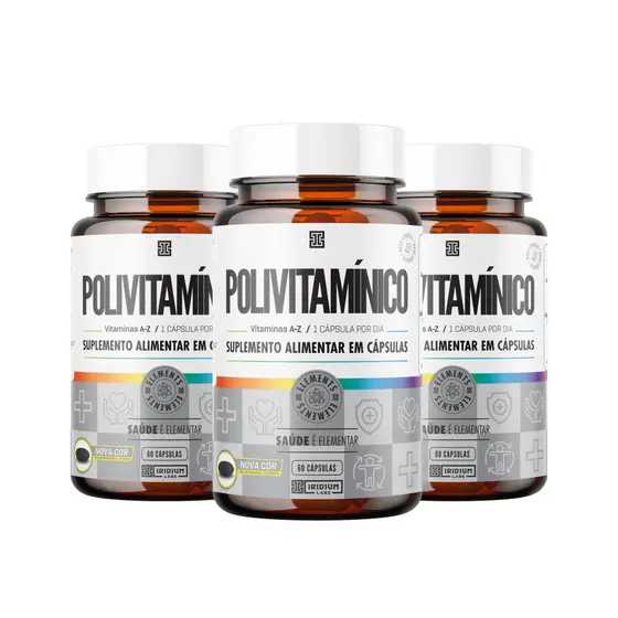 Kit 3x Polivitamínico  60 comps - Iridium Elements