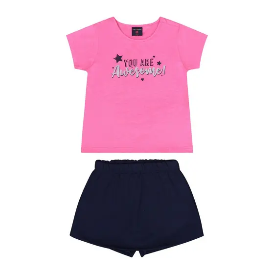 Conjunto com Blusa e Short-saia para Menina Guloseima