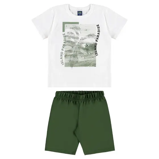 Conjunto Camiseta Bermuda Moletom Bee Loop