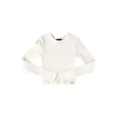 Blusa Cropped Básica em Ribana Canelada Juvenil Gloss