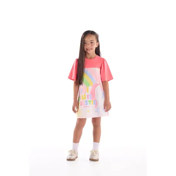 Vestido Infantil Cotton Unicórnio Quimby