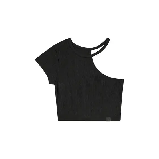 Blusa Cropped Básica em Ribana Canelada Juvenil Gloss