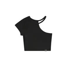 Blusa Cropped Básica em Ribana Canelada Juvenil Gloss