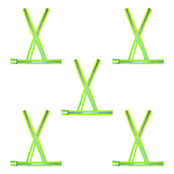 Kit 5 Colete Refletivo X Verde Epi Sinalização Obra Proteção Segurança