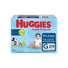 Fralda Huggies Tripla Proteção Jumbo G com 24 unidades