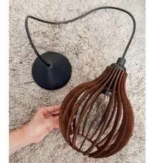 Pendente Luminária de Teto Área De Churrasco Decoração Rústica Marrom - cqm