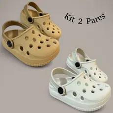 Kit 2 Pares Sandália Infantil Menino Injetado Detalhe Lateral Solado Antiderrapante Macio Confortável Moderno