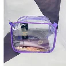 MINI necessaire transparente e LILÁS 15x12 Necessaire para viagem, Necessaire para Maquiagem,