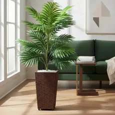 Planta Artificial Palmeira Areca Real Toque Com Vaso Decoração