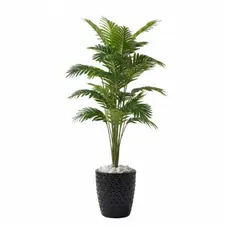 Planta Artificial Palmeira Areca Grande Real Toque Com Vaso Polietileno