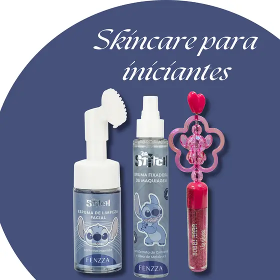Kit Skincare Completo com Niacinamida Fenza Stitch Original | Limpeza, Hidratação e Controle da Oleosidade