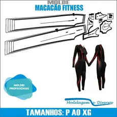 Molde Macacão Fitness, Modelagem&Diversos,Tamanhos P Ao Xg