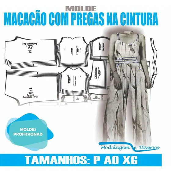 Molde Macacão Viscose, Modelagem&diversos, P Ao Xg, Correios