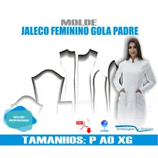 Molde Jaleco Gola Padre, Modelagem&Diversos, Tamanhos P Ao Xg