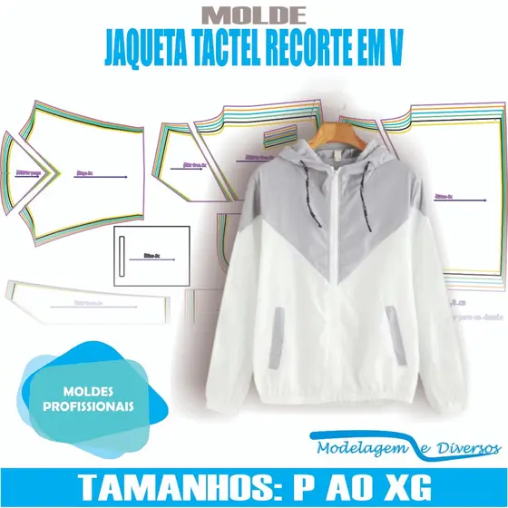 MOLDE JAQUETA TACTEL, MODELAGEM&DIVERSOS, P-XG, CORREIOS