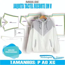 MOLDE JAQUETA TACTEL, MODELAGEM&DIVERSOS, P-XG, CORREIOS