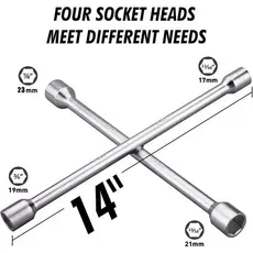 Chave De Roda Cruz 17-19-21-23mm Profissional 4 Bocas Universal Ferramentas Pronta Entrega