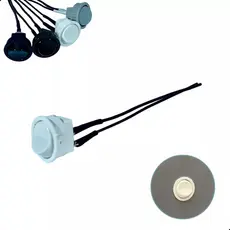 Interruptor Redondo Botão Embutir 2P Móveis Branco Preto Cinza Marrom Simples 10A Liga/Desliga 12V