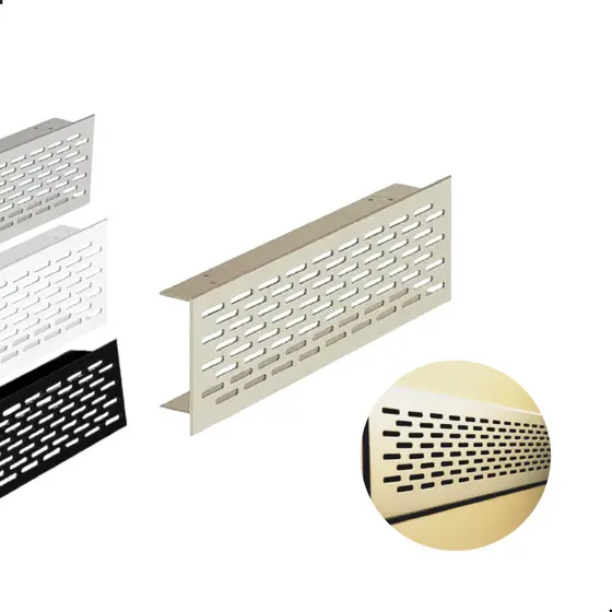 Grade De Ventilação 60cm Alumínio Aba 28mm Preto Branco Alumínio Escovado Para Forno Embutir Encaixe
