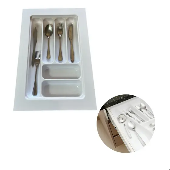 Divisor De Talher Ajustável OG-71 Branco 323x473mm Organizador Para Gaveta Separador Utensílios