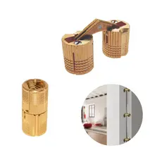 Dobradiça Invisível Cilíndrica 12mm Latão Hardt para Portas e Móveis – Oculta, 180º de Abertura