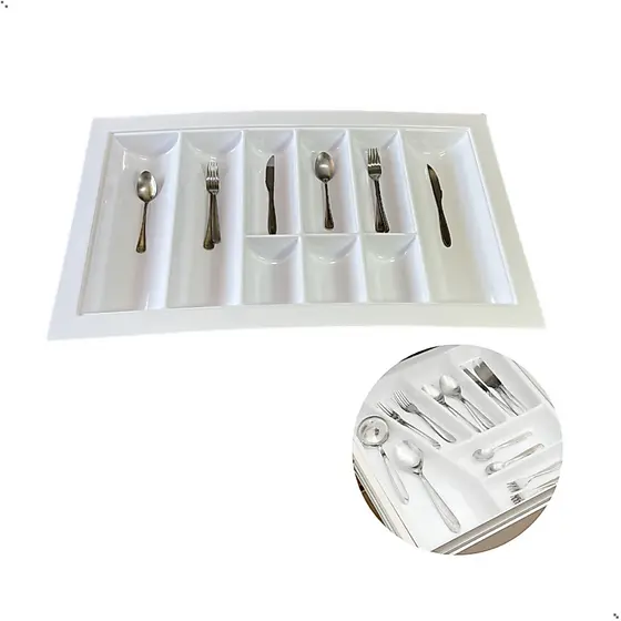 Divisor De Talher Ajustavel Og-81 Branco/Cinza 835 X 495mm Moldplast/porta Talher/organizador
