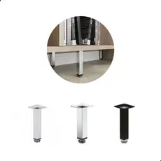 Pé Quadrado 10cm Regulável Branco Preto Cromado Para Móveis Armário Cozinha Gabinete Sofá Cama