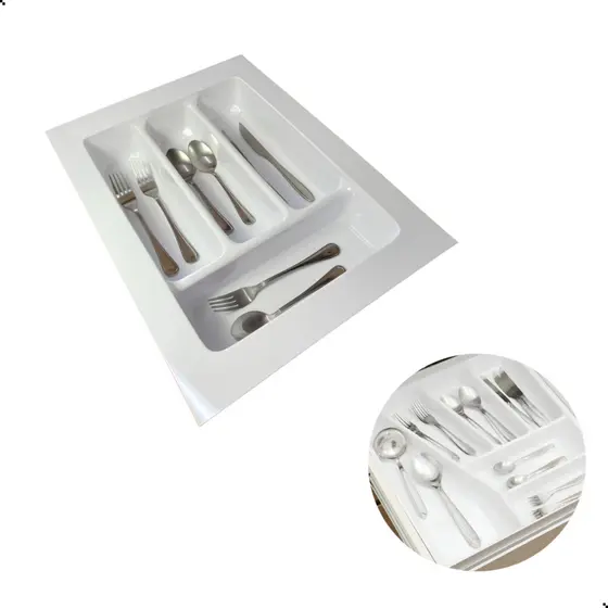 Porta Talher Divisor De Gaveta Og-04 365x481mm Branco/Cinza/Preto/Porta Talher/organizador De Talher