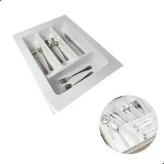 Porta Talher Divisor De Gaveta Og-04 365x481mm Branco/Cinza/Preto/Porta Talher/organizador De Talher