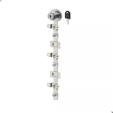 Fechadura Gaveta Porta Armário 3 Gavetas Lateral 50cm Aço Cromado Com Acessórios Hardt Segurança