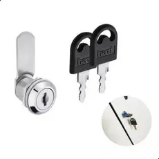 Fechadura de Aço Cromado para Móveis Gaveta 19x20mm Hardt - Com Chave, Porta e Armário