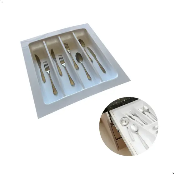 Divisor De Talher Ajustavel Og-79 Branco/Cinza/Preto 473 X 473mm Moldplast/porta /organizador