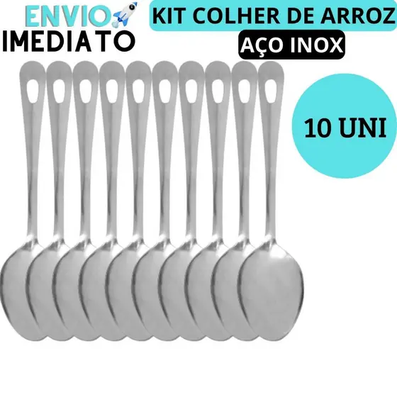 Colher de Arroz Colher de Servir Colheres Grandes 25 CM Aço Inox Ideal Para Bares Restaurantes Lanchonetes