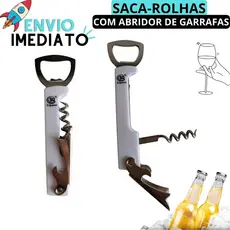 Abridor de Garrafas Saca Rolha Abridor de Cerveja Abridor de Vinhos Abridor 3 em 1 Restaurantes Bares Lanchonetes