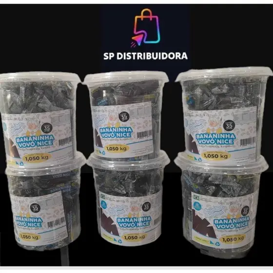 Kit 6 Bananinhas SEM Açúcar Pote com 35 unidades Cada - Vovó Nice