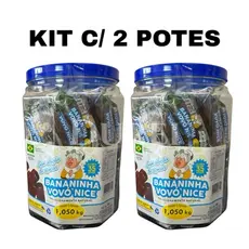 Kit 2 Bananinhas SEM Açúcar Pote com 35 unidades Cada - Vovó Nice