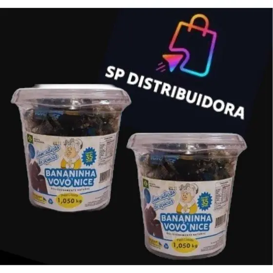 Kit 2 Bananinhas SEM Açúcar Pote com 35 unidades Cada - Vovó Nice